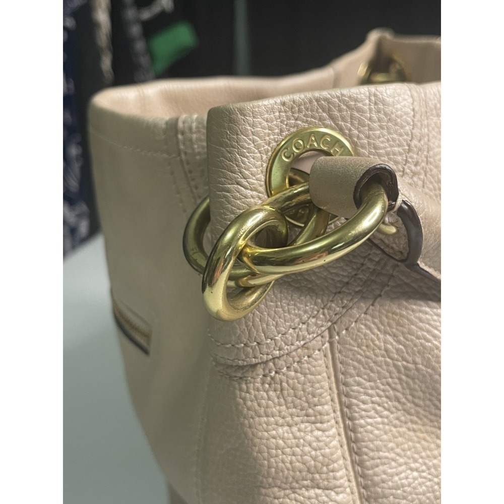 COACH 18889 PENELOPE Champagne Pearl Gold Pebbled Hobo Slouch 2011 FREE SHIPPING - Picture 6 of 16